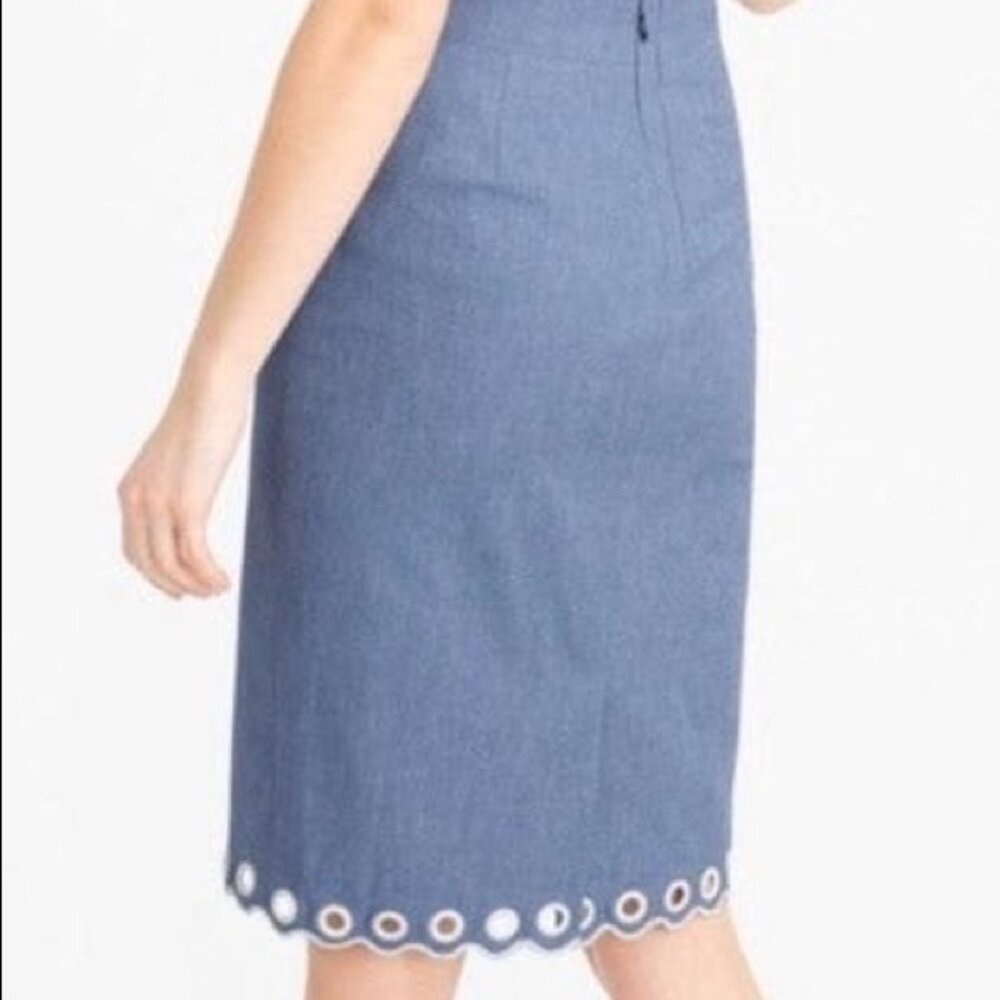 J. Crew classic pencil skirt with scalloped hem and grommets Size 16